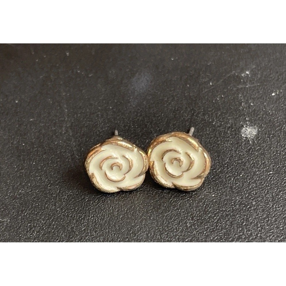 Vintage Mcm Rose Earrings